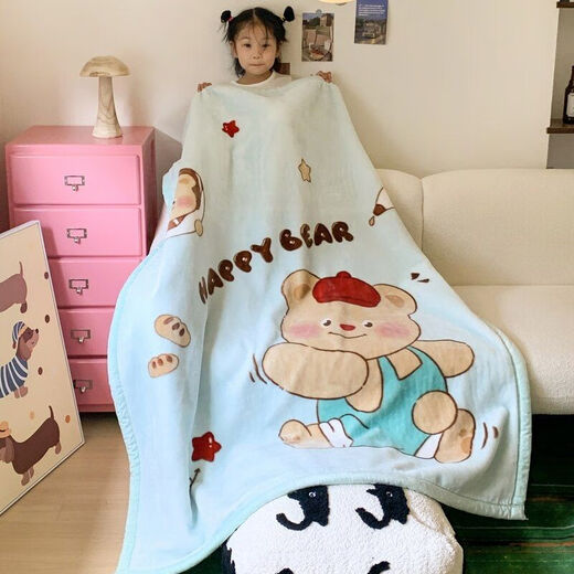 Children's blanket thickened autumn and winter double layer baby blanket small quilt kindergarten nap coral velvet blanket Dinosaur family 120cm*150cm double layer thickened 2.8Jin Jin equals 0.5kg