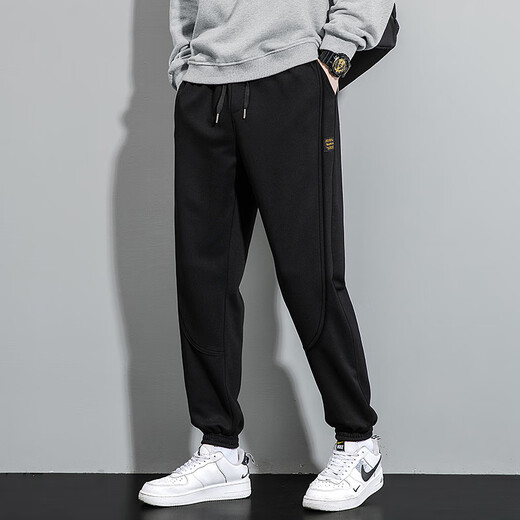 
Maine Sheng 100% pure cotton casual pants for men in spring and autumn loose breathable sports pants solid color versatile youth tying pants SD-6636 brown L (110-125Jin [Jin equals 0.5 kg])