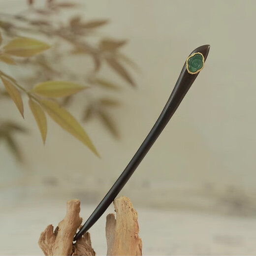 LANSILL simple new Chinese style black sandalwood hairpin for women ancient style high-end daily hairpin women's cheongsam birthday gift B8Y306 sandalwood green Ruyi hairpin exquisite gift box