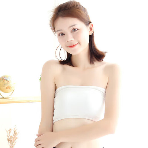 Doqianzi women's tube top bra lace sports shoulderless suspender wrap chest anti-exposure lace No. 54 white lace one size fits 80-120 Jin Jin equals 0.5 kg