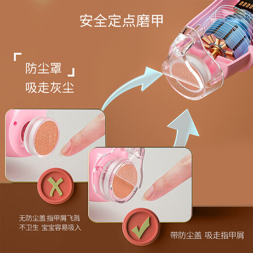 Hoy Bell Baby Elektrische Nagelschleife Elektrische Mühle Neugeborene Spezielle Anti-Clip-Fleischnagelschere USB Pink