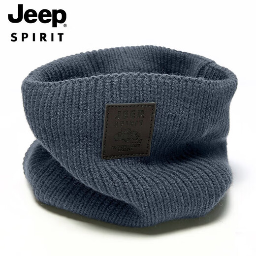 Jeep (JEEP) hat men's neck scarf plus velvet warm knitted scarf autumn and winter cold protection neck pullover scarf A0636