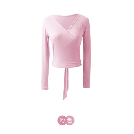 Tianyi Yoga Wear Women's Pilates Sports Long-Sleeved Smock Strap Training Wear Dance Practice Wear Sports Fitness Wear Covering Flesh Pink Smock/Yoga/Fitness/Running