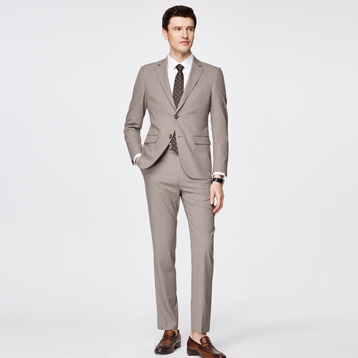 Shanshan suit men's four-season business casual suit and trousers two-piece suit groom and groomsmen slim wedding dress for men light beige 170/88A(46) 170/80A(31)