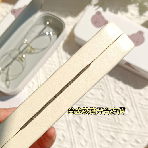Caja de gafas Ins Linda Caja de almacenamiento de gafas de marco para mujeres portátiles Anti-presión y caricatura anti-caída Caja de gafas Bonito oso [tela de entrega de gafas]