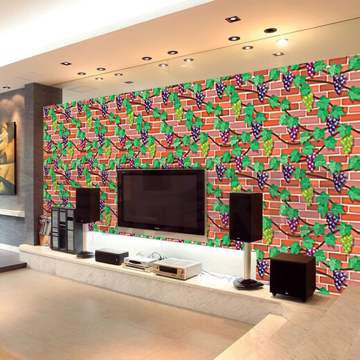 Clcey Dreidimensional Simulation Ziegelstein Stein Tapete Selbstklebbares Café Restaurant Wandrock Restaurant Renovierung Dekoration wasserdichte Wand 1098 Bücherregal/45 cm Breite*10 Meter lang Tapete nur