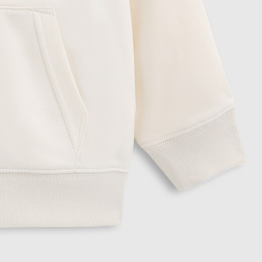 GAP 2025 Spring Neues Logo dreidimensionales Ohr mit Kapuze-Sweatshirt-Kinderjacke 687678 Elfenbeinweiß 100 cm (2-3 Jahre alt) asiatische Größe