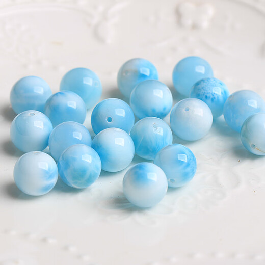 Li My Old Phoenix Gold Store Style Original Ore Sea Pattern Stone Scattered Beads Round Beads Lalima Single DIY Handmade Duobao Wenwan Hands Natural Sea Pattern 6mm Single