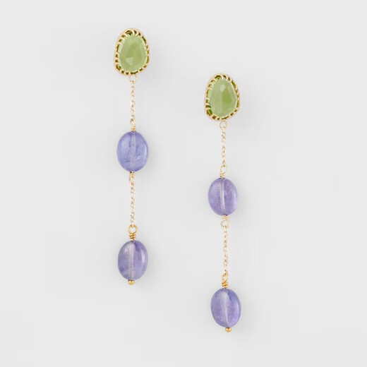 DR-FLVVS Fat Donglai's same style tanzanite Japanese aget retro natural crystal gem elegant temperament versatile water natural tanzanite long pendant