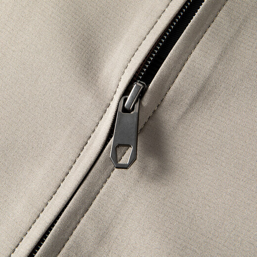 MONTAGUT Mulberry Silk Men's Breathable Jacket Casual Lapel Inner Plaid Solid Color Men's Jacket JC Khaki XL