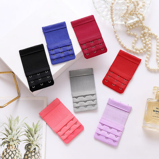 Haiyiduo three-row three-button elastic underwear, extended-breasted buckle, extension buckle, elastic underwear buckle, extended-button bra, bra extension belt, extension buckle, three-row, three-button (main picture color, 5 pieces)
