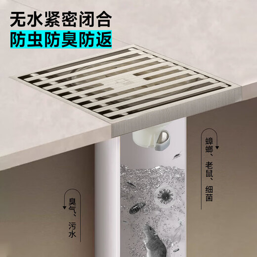 Submarine LTK40-10 brass nickel-plated large-displacement ultra-thin floor drain cream wind shift shower four-proof floor drain 40 diameter