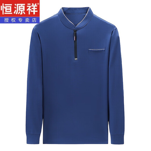 
Hengyuanxiang middle-aged men's long-sleeved T-shirt 2025 spring and autumn new casual stand collar sweater men's semi-zipper base shirt top 6623 rose red 180/2XL150-165Jin [Jin equals 0.5 kg]