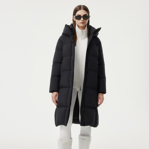 坦博尔（Tanboer）2025新款羽绒服女长款时尚百搭保暖加厚连帽面包服530836Z 黑色 XL