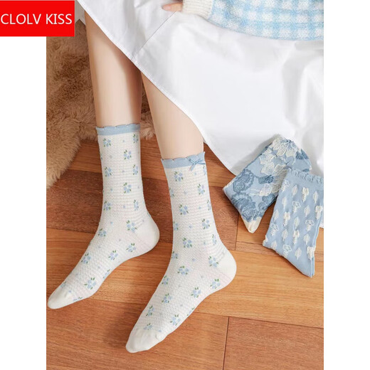 CLOLV KISS2025 NEUE SOCKS Damen-Mittelröhrchen-Socken im Frühjahr, Herbst und Winter Baumwolle niedliche japanische Retro-Stapel-Socken INS Trendy Socken 12806 Einen Größe (35-40 Größen), kaufen 2 Sets für fünf Yuan-Aussagen