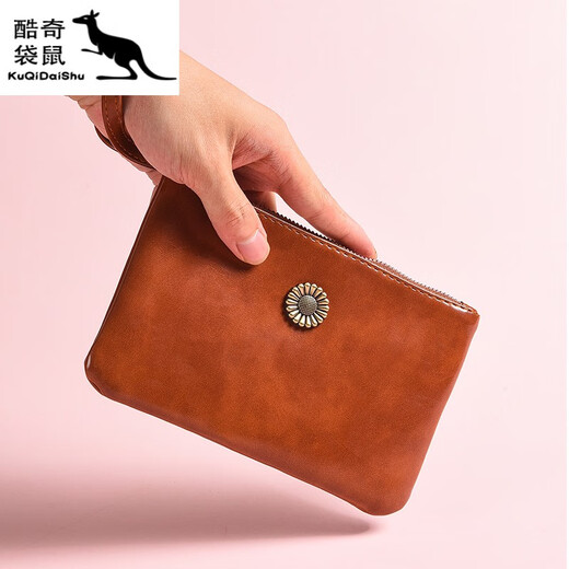 Bolsa de embrague Kuqidaishu Bolsa de almacenamiento de mujeres 2023 NUEVA Billetera Bolsa de teléfono móvil Long Women Bag de cuero suave y elegante Vino Rojo