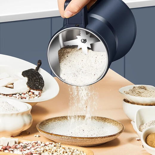 Jingyan grinder, household grinder, ultra-fine traditional Chinese medicine, whole grains, pepper grinder, cooking multi-function grinder, 600ML capacity, 12-leaf stainless steel blade + mesh screen + brush, universal ultra-fine grinder