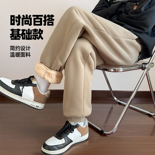 Jeanswest trousers winter men's new velvet thickened sherpa leggings trousers sports trousers boys warm northeastern cotton trousers
