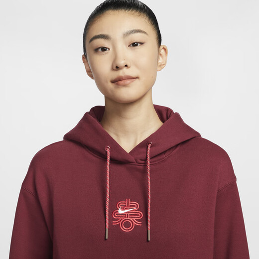 【8成新】耐克(NIKE)女 蛇年限定春秋连帽卫衣 休闲运动 HV8461-677队红 M