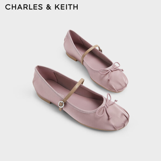 CHARLES/KEITH bow flat Mary Jane shoes women's CK1-71720057 pink Pink38