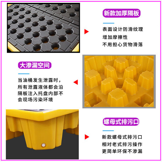 Gefahrabfälle Anti-Leakage-Palette Chemieöl Barrel Oil Tablett Anti-Leakage Sekundärbehälter gefährliche chemische Leckage-Leckage-Verhinderungsplattform und schwere Einzelfass-Anti-Leakage-Plattform 675*67