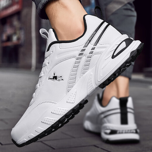 Jordan Gran autumn men's shoes, large size shoes, casual non-slip buckle shoes 46 air cushion 47 breathable sports waterproof leather sports running shoes white 9737 46