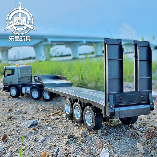 汇纳玩具遥控平板车半挂货车电动工程车牵引车拖头运输大卡车儿童玩具男孩 1:18遥控高栏货车 单电【含遥控器电池和螺丝刀】