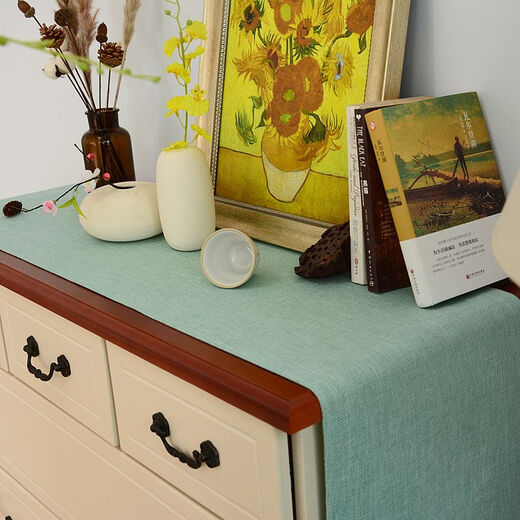 Jingying solid color table flag modern simple Nordic TV cabinet shoe cabinet chest of drawers cover cloth table decoration cloth long bedside towel elegant orange 30cm*210cm