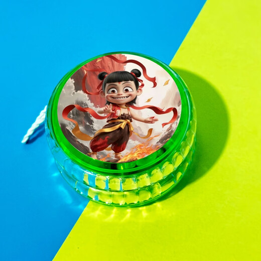 
MPPMCK Nezha Yo-Yo Children's Glowing Toys Rotating Yo-Yo Boy and Girl Yoyo Ball Cartoon Gift Purple Nezha 3