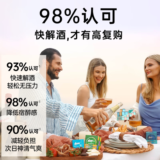 Sobre Rush Wine Cube Dasitizer comprimés 6 comprimés importés des États-Unis AMAF Vin Measitizer Enzyme Wine avant la socialisation anti-Hangover, continuez à boire pour protéger votre foie