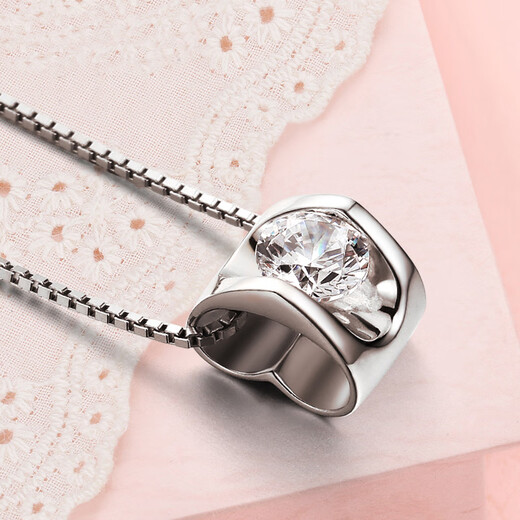 Nilan Fat Donglai same style platinum necklace with pendant PT950 clavicle women's double heart-shaped diamond pendant for women platinum box chain + platinum pendant