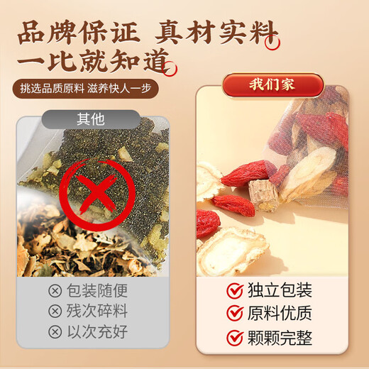 Tama Jin Qi Four Treasure Tea Astragalus+Wolfberry+Codonopsis+Western Ginseng Combination Drug Food Favorite and Source Nourishing qi and Blood 12 bags