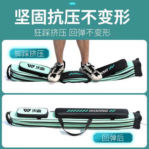 
Woding Fishing Tackle Bag Large Capacity Fishing Rod Pack Fishing Bag Multi-function Thickened Fishing Pole Pack Fishing Bag Lightweight Fishing Tackle Bag 1.3 meters [Double-layer Single-sided Pocket] Plus hard strap bracket