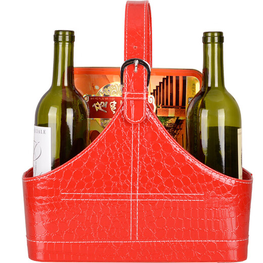 Huixiang Storage Basket Leather Gift Basket Portable Basket Fruit Red Wine Gift Basket Gym Personal Training Special Large Tool Basket Black 0113 Medium Size