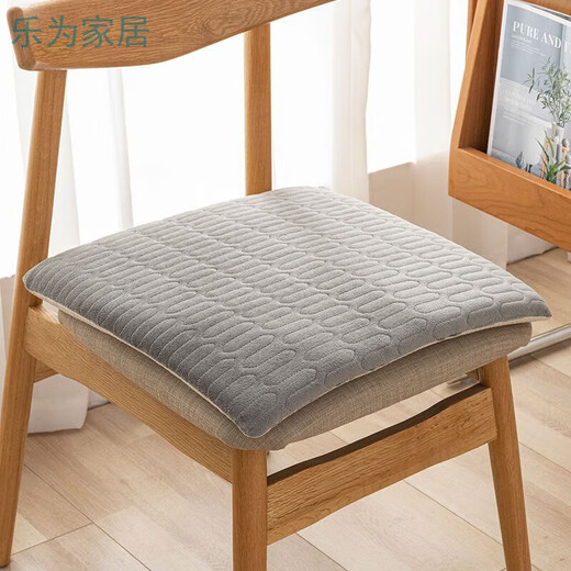 Qiaorui thickened cushion soft butt cushion office student classroom dormitory stool butt chair cushion car seat cushion Dutch velvet gray non-slip bottom + strap 45*45cm* thick about 4cm suitable for office chairs