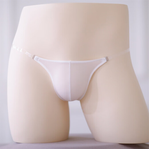 One rope mini bag thong seamless underwear men's sexy transparent belt low waist new gay men's white