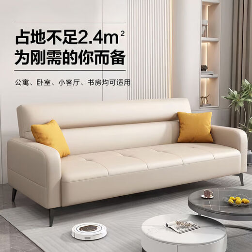 英酷【上新特惠】猫抓皮午休沙发床两用可折叠床多功能办公室单人床 浅灰色【五防猫爪皮】 加宽版-大三人位-长2米宽1.1米