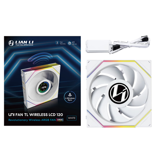 LIANLI Lianli building block fan fourth generation LCD wireless version TL120 Wireless positive leaf single white/requires controller