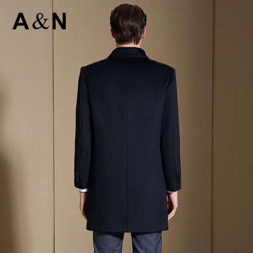 Antonio [mulberry silk/cashmere/wool] light luxury lapel long autumn and winter men's business casual woolen warm jacket
