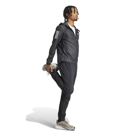阿迪达斯 （adidas）男子外套春夏薄款时尚百搭运动跑步修身连帽防风夹克 IN1483 黑色 M