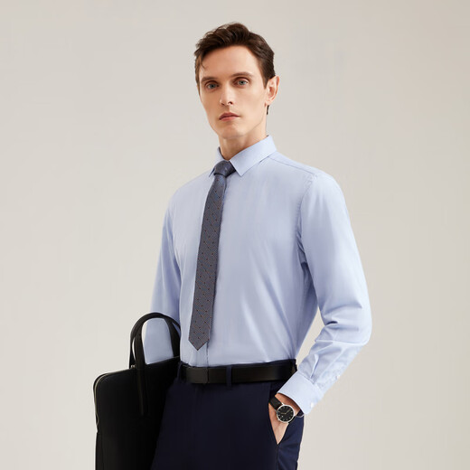 YOUNGOR рубашка с длинными рукавами, мужская однотонная терморубашка для сохранения тепла и защиты от холода VLBN119760IBA голубой 40