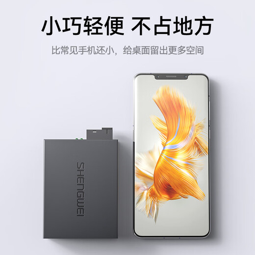 Shengwei Gigabit single-mode single fiber optical fiber transceiver photoelectric converter 1 optical 2 electrical + 1 optical 1 electrical set SC interface 3KM kilometers one pair BGH312AB