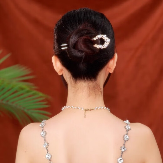 Persia New Chinese Style Bead Hairpin Women's Hairpin Golden U-shaped Hairpin 2025 New Exquisite High-end Hairpin Headwear Beaded U-shaped Hairpin