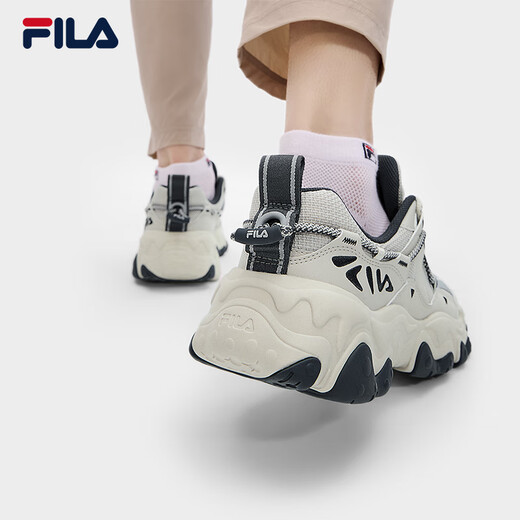 FILA official men's shoes dad shoes sneakers new cat claw shoes 5th generation retro casual shoes silver green/high profile gray-SH 42