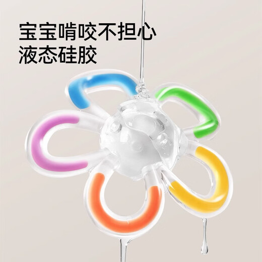 YEEHOO Manhattan hand ball baby rattle toy silicone chewable teether for small-month-old babies 3-6 months old rattle toy teether with storage box