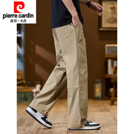 
Pierre cardin American work pants men's 2025 spring new loose straight high street charge wide-leg casual long pants new product 9885-Khaki M