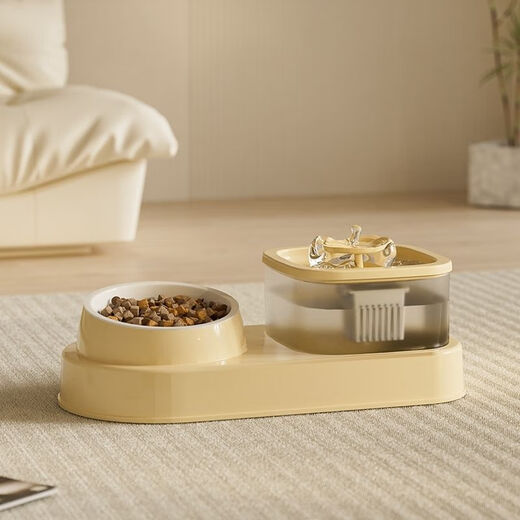 Junkiss cat water dispenser automatically circulates live water, can adjust the pet's drinking water flow and does not wet the mouth, silent drinking artifact, upgraded automatic circulating living water feeding all-in-one machine, lime green, upgraded automatic circulating living water feeding all-in-one machine + ceramic bowl