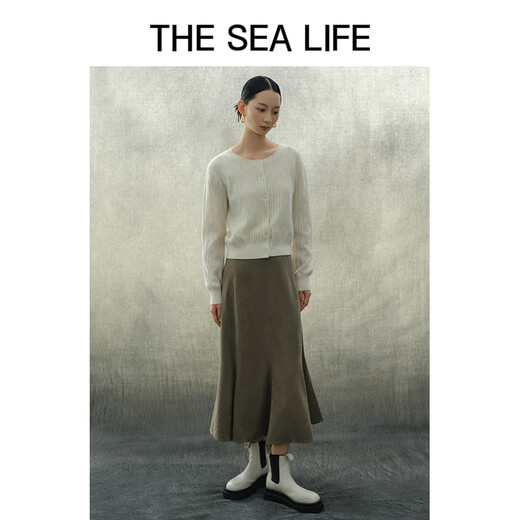 
THE SEA LIFE skirt for women Ou Hai Yisheng A-line skirt high waist fish tail skirt autumn and winter new style 13116 brown L