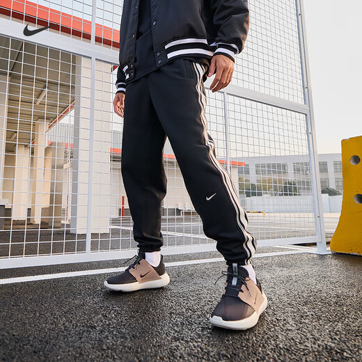 耐克男加绒篮球长裤冬季卫裤保暖针织锥形NIKE THERMA-FIT HJ3884 010黑/淡象牙白 S