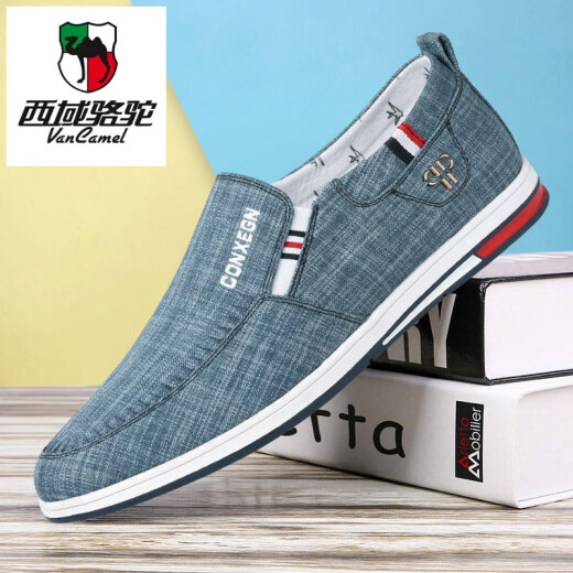 Woodpecker high-end men's shoes spring and summer old Beijing cloth shoes men's anti-depressed lazy shoes canvas shoes versatile casual shoes one-legged shoes Z58 black 41